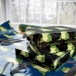 Funny Frogtifa Wrapping Paper Roll Resist Frog Protest Against Fascism TS02 Black Print Your Wear