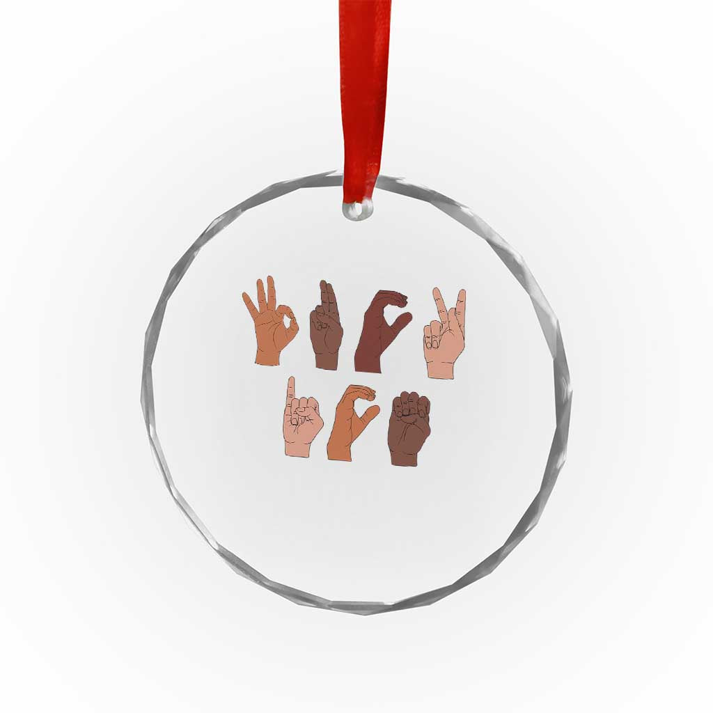 Funny Fuck Hand Sign Language Anti Deportation Crystal Glass Ornament Chinga La Migra TS11 Print Your Wear
