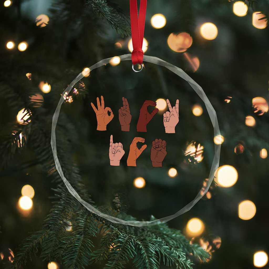 Funny Fuck Hand Sign Language Anti Deportation Crystal Glass Ornament Chinga La Migra TS11 Print Your Wear