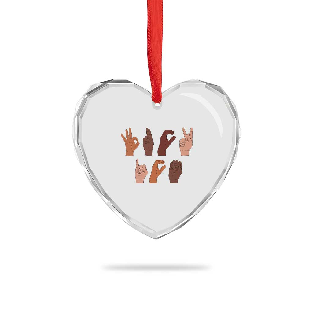 Funny Fuck Hand Sign Language Anti Deportation Heart Crystal Glass Ornament Chinga La Migra TS11 Print Your Wear