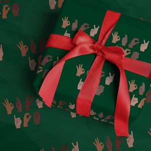 Funny Fuck Hand Sign Language Anti Deportation Wrapping Paper Roll Chinga La Migra TS11 Green Print Your Wear