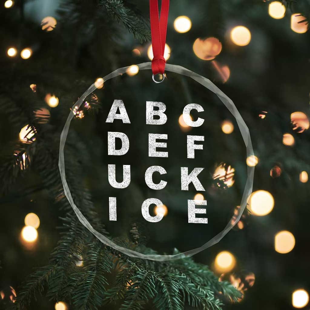 Funny Fuck Ice Protest Resistance Crystal Glass Ornament Political Alphabet Graphic TS11 Print Your Wear
