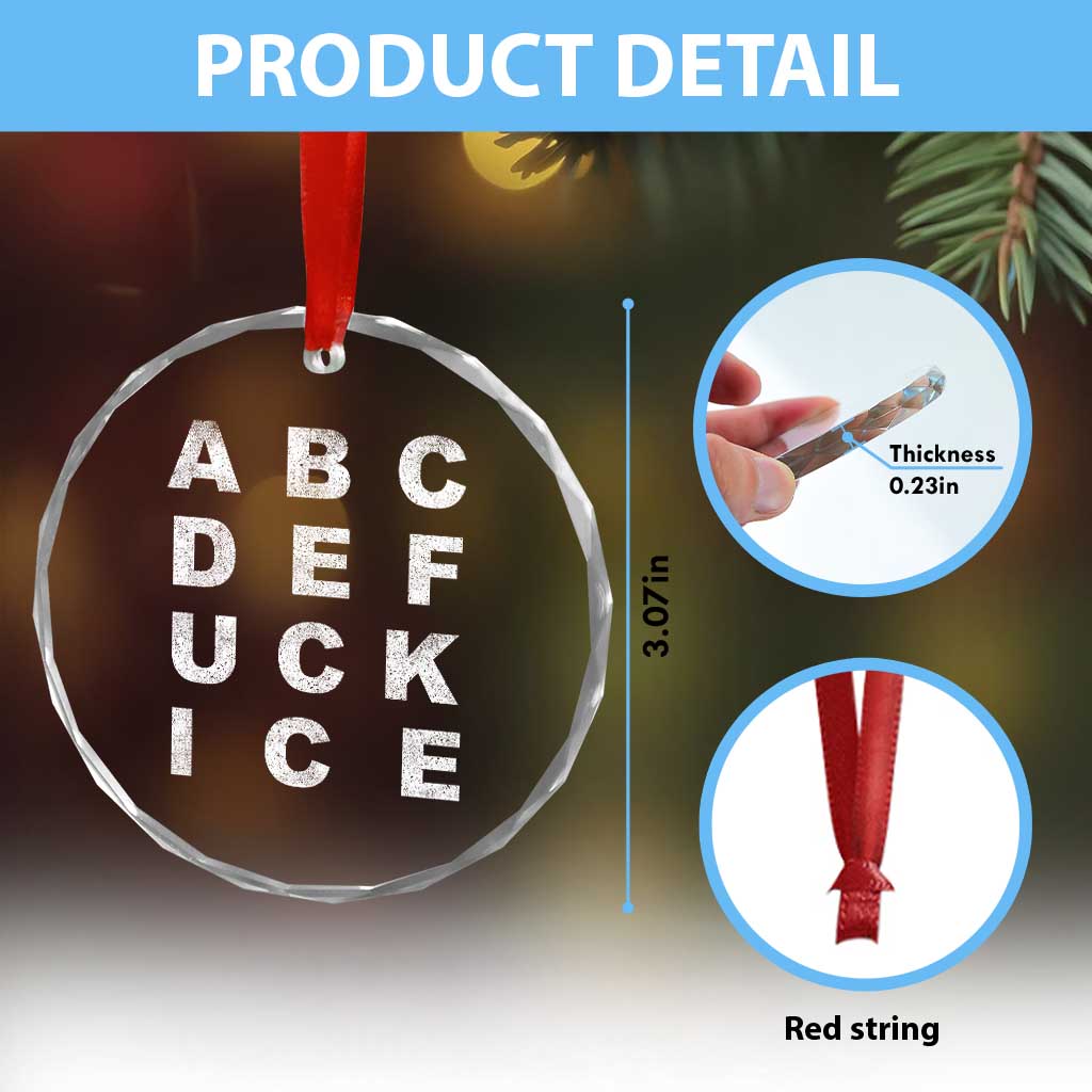 Funny Fuck Ice Protest Resistance Crystal Glass Ornament Political Alphabet Graphic TS11 Print Your Wear