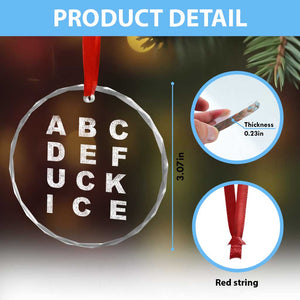 Funny Fuck Ice Protest Resistance Crystal Glass Ornament Political Alphabet Graphic TS11 Print Your Wear
