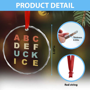 Funny Fuck Ice Protest Resistance Crystal Glass Ornament Political Retro Alphabet Graphic TS11 Print Your Wear
