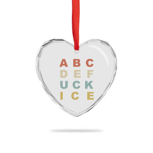 Funny Fuck Ice Protest Resistance Heart Crystal Glass Ornament Political Retro Alphabet Graphic TS11 Print Your Wear