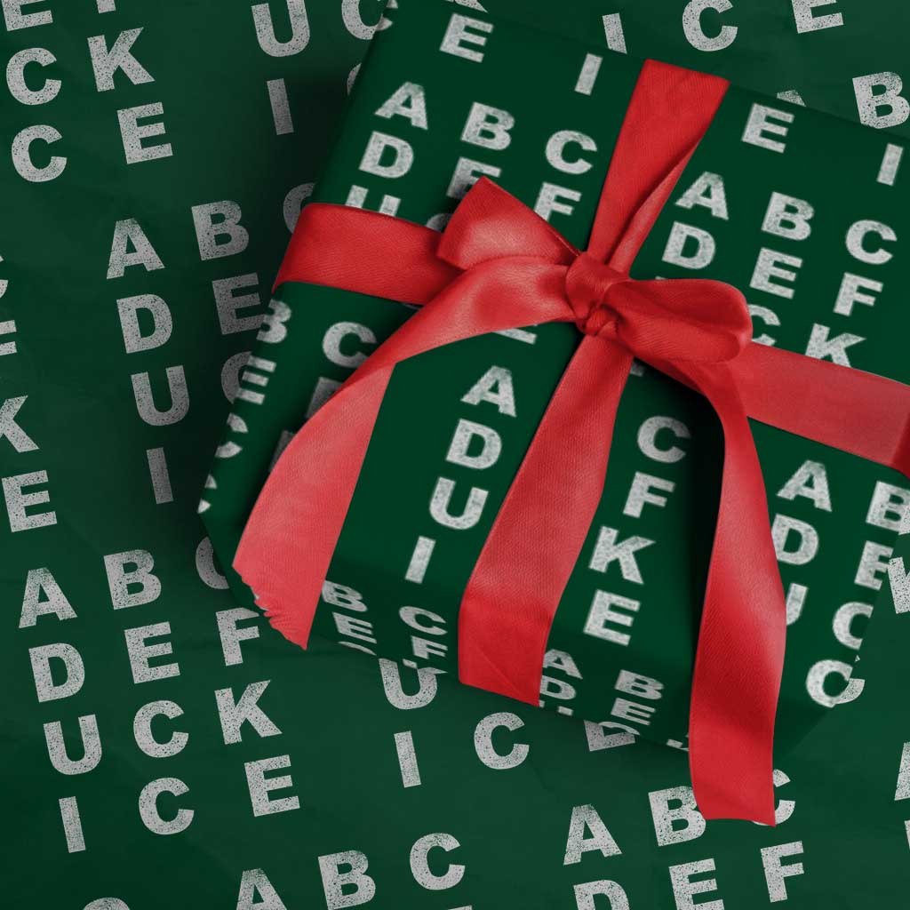 Funny Fuck Ice Protest Resistance Wrapping Paper Roll Political Alphabet Graphic TS11 Green Print Your Wear