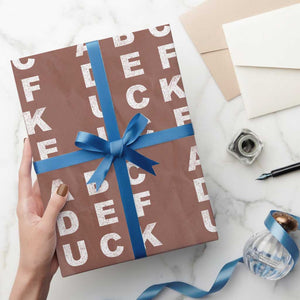 Funny Fuck Ice Protest Resistance Wrapping Paper Roll Political Alphabet Graphic TS11 Mocha Print Your Wear