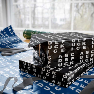Funny Fuck Ice Protest Resistance Wrapping Paper Roll Political Alphabet Graphic TS11 Black Print Your Wear