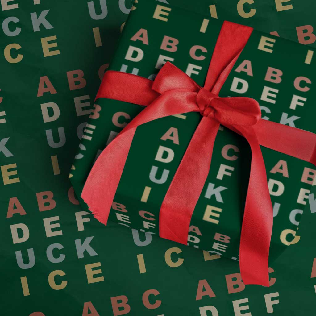 Funny Fuck Ice Protest Resistance Wrapping Paper Roll Political Retro Alphabet Graphic TS11 Green Print Your Wear