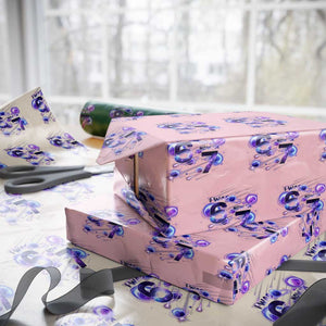 Funny Galaxy Space Birthday Wrapping Paper Roll I Was Six Now I Am Seven TS12 Light Pink Print Your Wear
