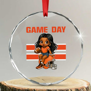 Funny Game Day Cute Girl Crystal Glass Ornament Midwest Football Player Gift TS12 Transparent Glass 3'' Circle Print Your Wear
