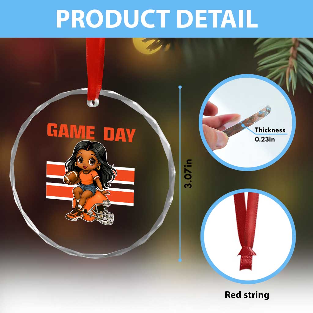 Funny Game Day Cute Girl Crystal Glass Ornament Midwest Football Player Gift TS12 Print Your Wear
