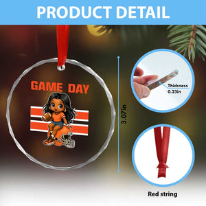 Funny Game Day Cute Girl Crystal Glass Ornament Midwest Football Player Gift TS12 Print Your Wear