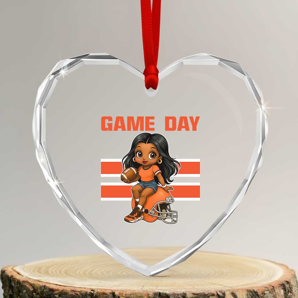 Funny Game Day Cute Girl Heart Crystal Glass Ornament Midwest Football Player Gift TS12 Transparent Glass 3'' Heart Print Your Wear