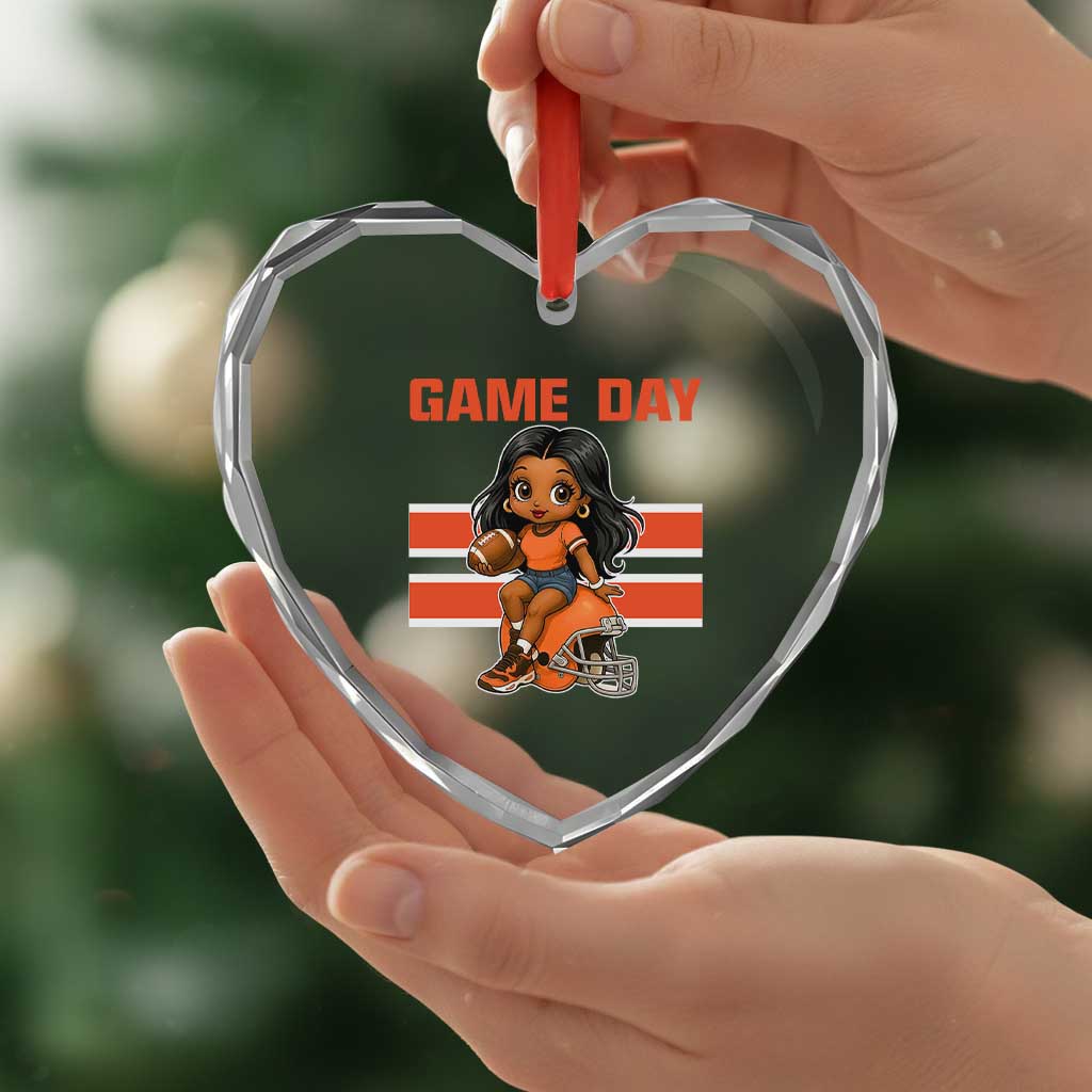 Funny Game Day Cute Girl Heart Crystal Glass Ornament Midwest Football Player Gift TS12 Print Your Wear