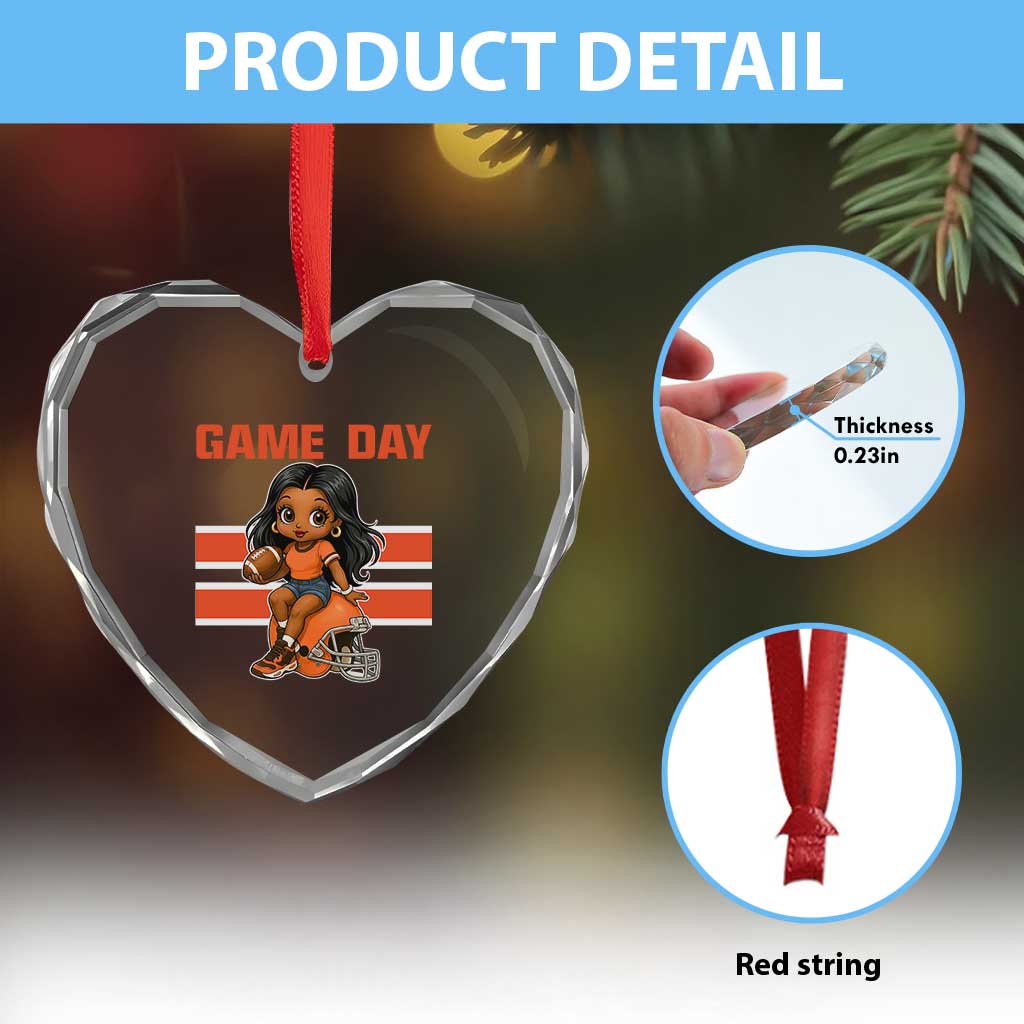 Funny Game Day Cute Girl Heart Crystal Glass Ornament Midwest Football Player Gift TS12 Print Your Wear