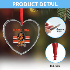 Funny Game Day Cute Girl Heart Crystal Glass Ornament Midwest Football Player Gift TS12 Print Your Wear