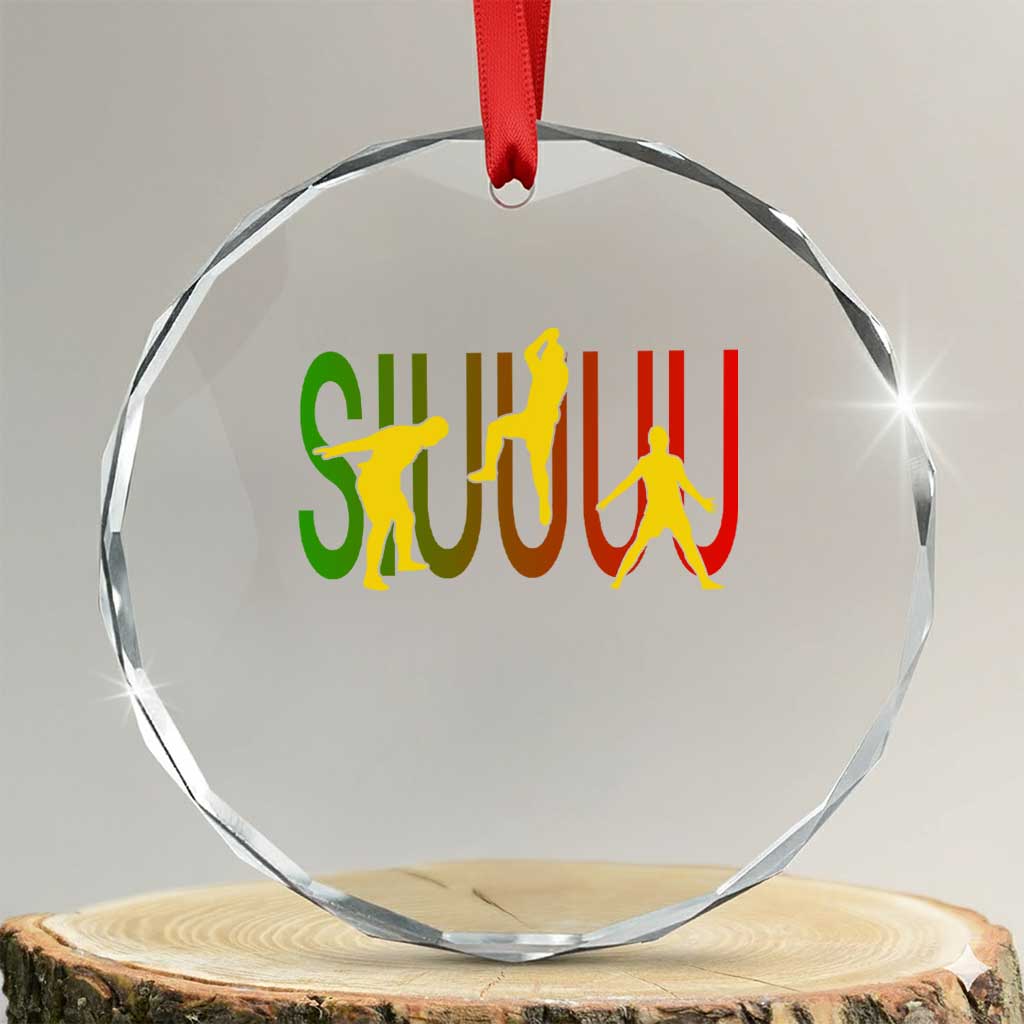 Funny Game Day Soccer Celebration Gift Crystal Glass Ornament Siuuuu TS12 Transparent Glass 3'' Circle Print Your Wear