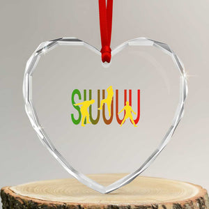Funny Game Day Soccer Celebration Gift Heart Crystal Glass Ornament Siuuuu TS12 Transparent Glass 3'' Heart Print Your Wear