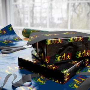 Funny Game Day Soccer Celebration Gift Wrapping Paper Roll Siuuuu TS12 Black Print Your Wear