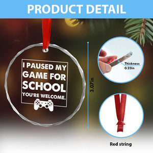 Funny Gamer Back to School Crystal Glass Ornament Funny Boys Video Gaming TS10 Print Your Wear