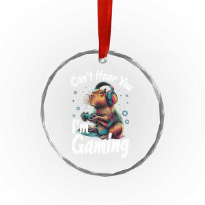 Funny Gamer Capybara Crystal Glass Ornament Can Not Hear You I Am Gaming TS12 Print Your Wear