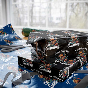 Funny Gamer Capybara Wrapping Paper Roll Can Not Hear You I Am Gaming TS12 Black Print Your Wear