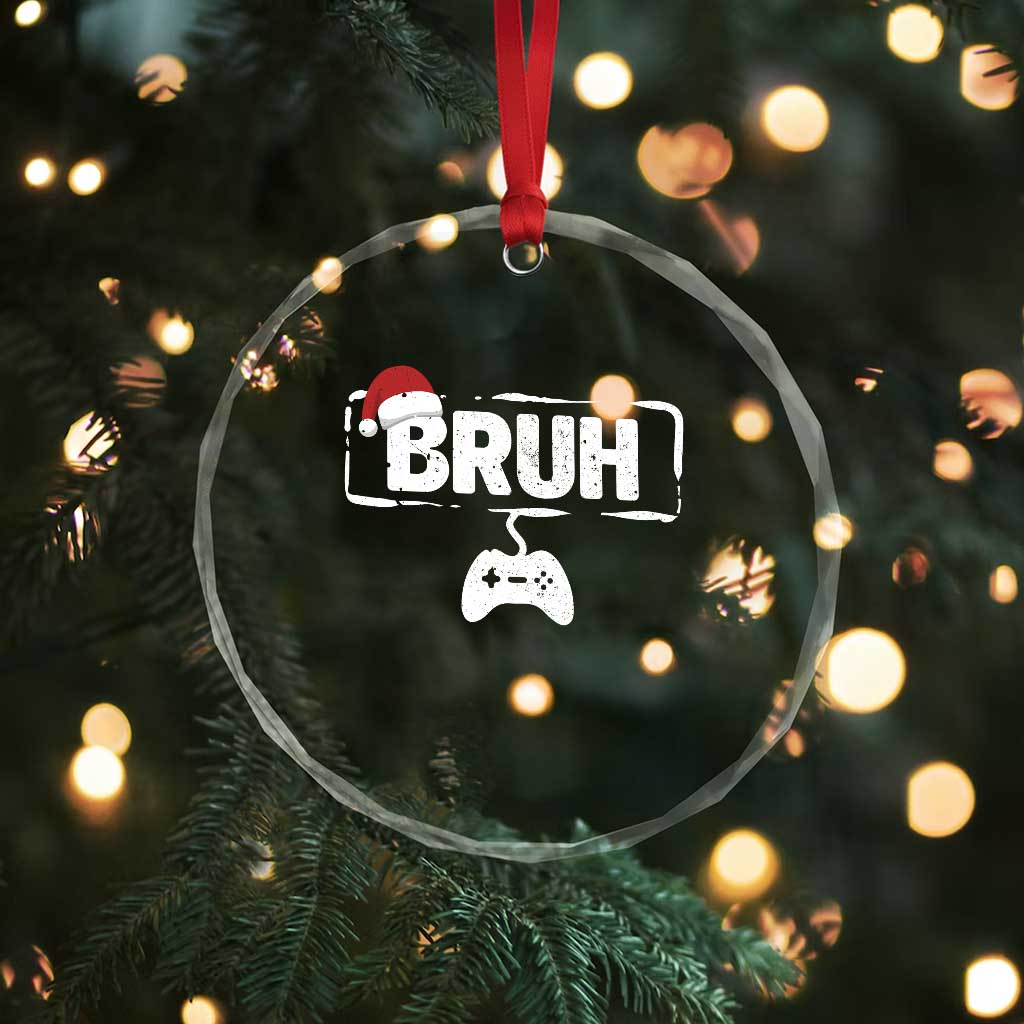 Funny Gaming Christmas Crystal Glass Ornament Gamer Bruh Video Game TS14 Print Your Wear