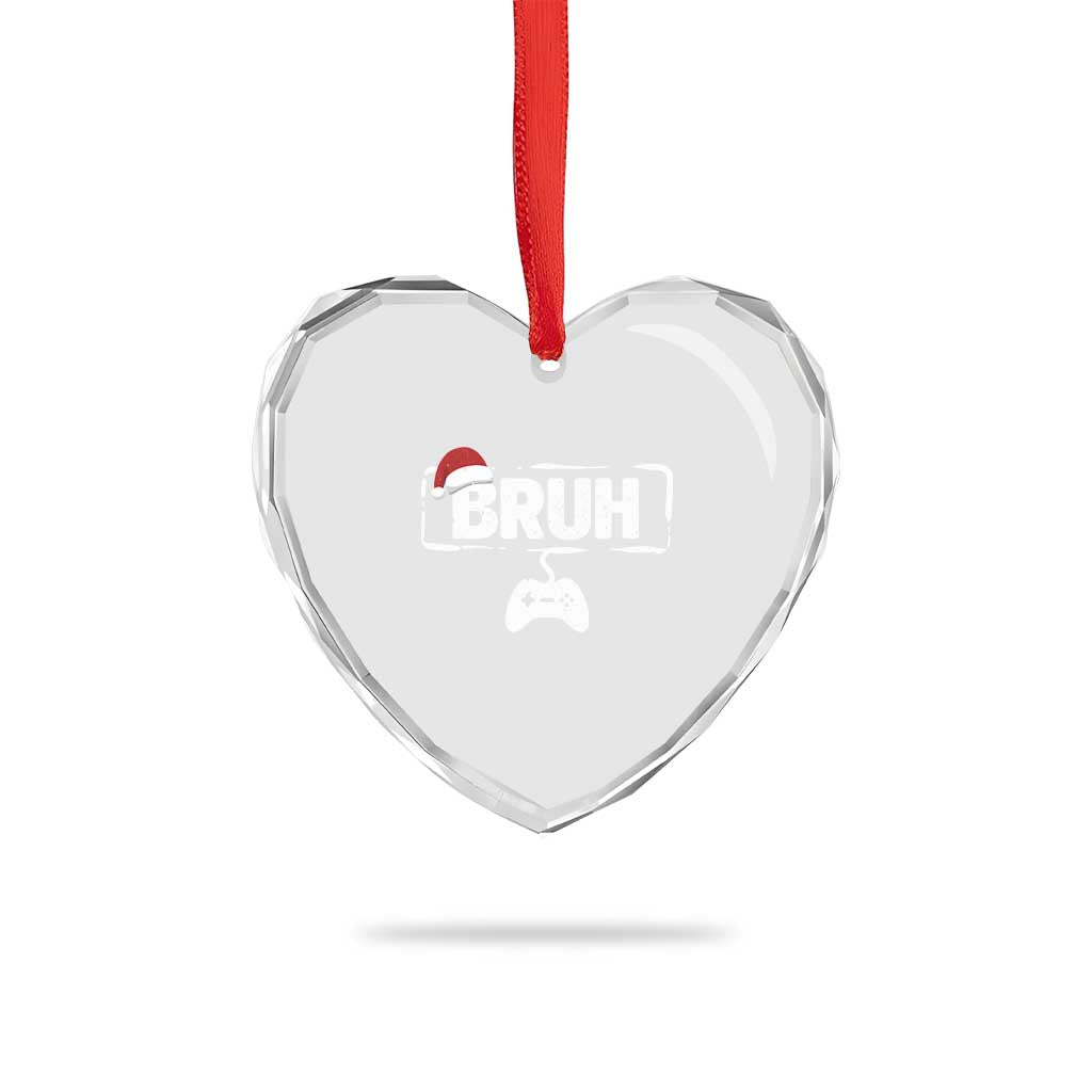 Funny Gaming Christmas Heart Crystal Glass Ornament Gamer Bruh Video Game TS14 Print Your Wear