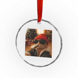Funny Gangster Cats Christmas Crystal Glass Ornament Smoking Kitten Meme TS14 Print Your Wear