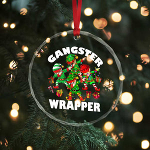 Funny Gangster Wrapper Crystal Glass Ornament Gangsta Elf Crew Presents TS11 Print Your Wear