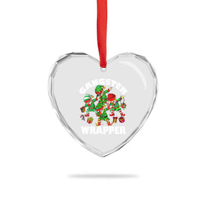 Funny Gangster Wrapper Heart Crystal Glass Ornament Gangsta Elf Crew Presents TS11 Print Your Wear