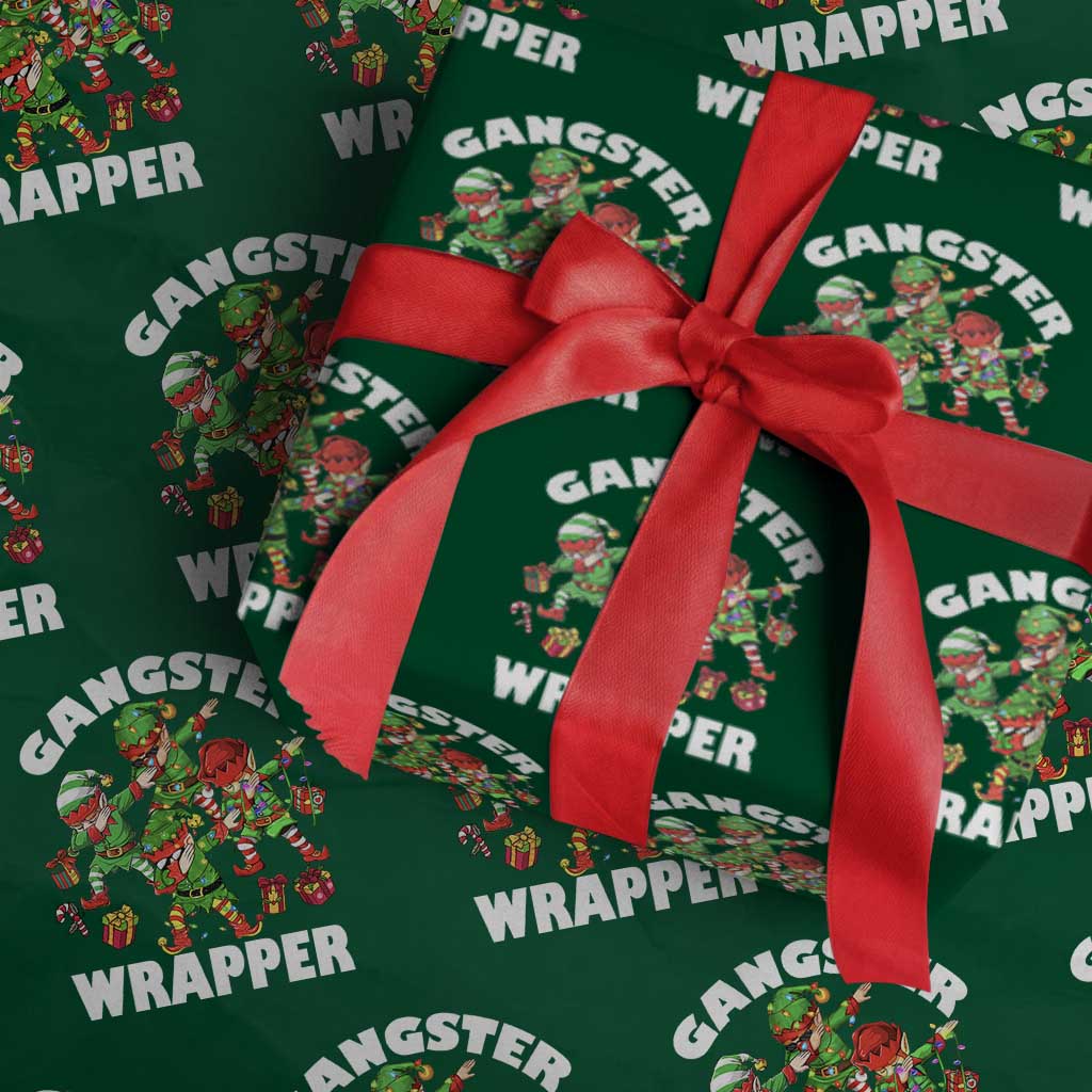 Funny Gangster Wrapper Wrapping Paper Roll Christmas Gangsta Elf Crew Presents TS11 Green Print Your Wear
