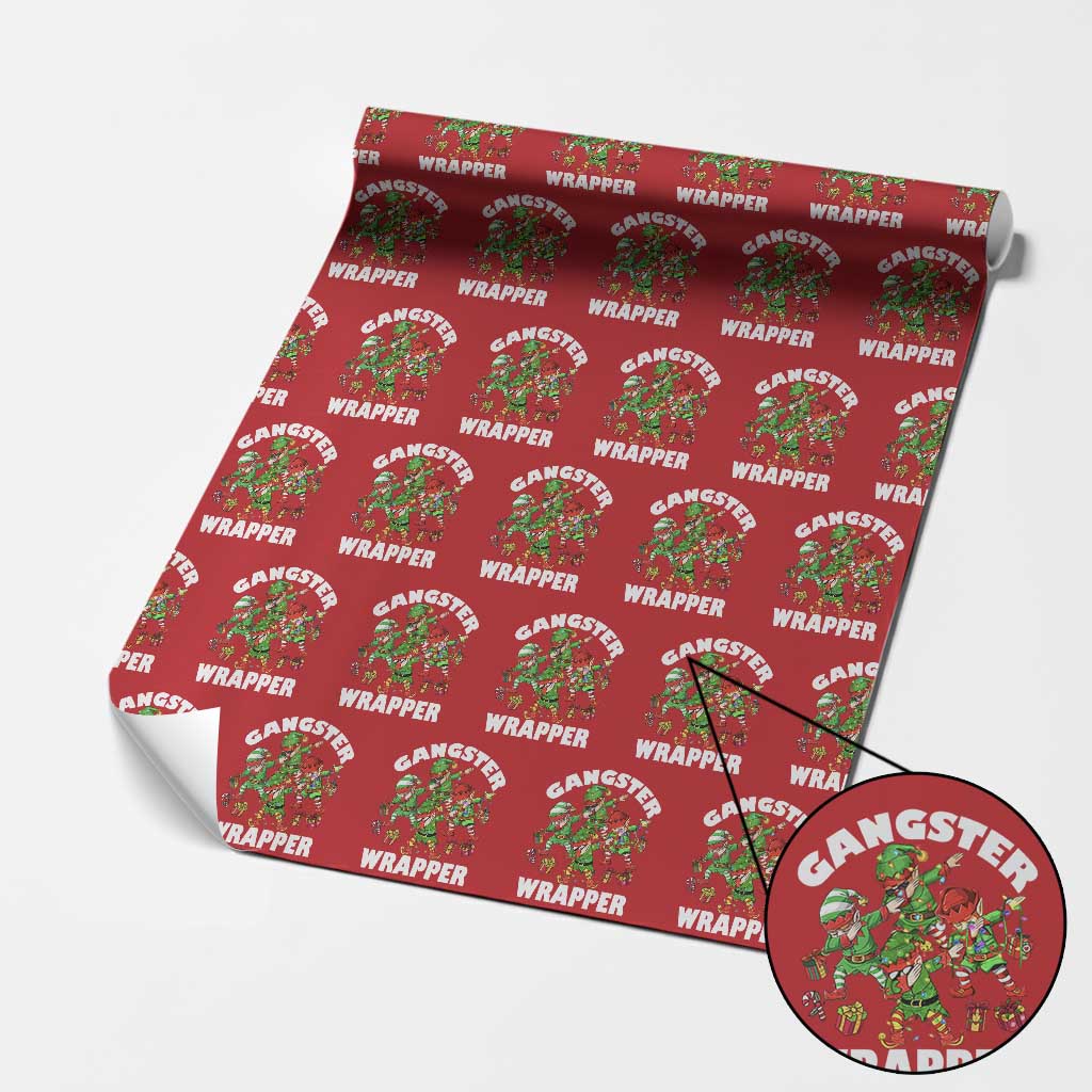Funny Gangster Wrapper Wrapping Paper Roll Christmas Gangsta Elf Crew Presents TS11 Red Print Your Wear