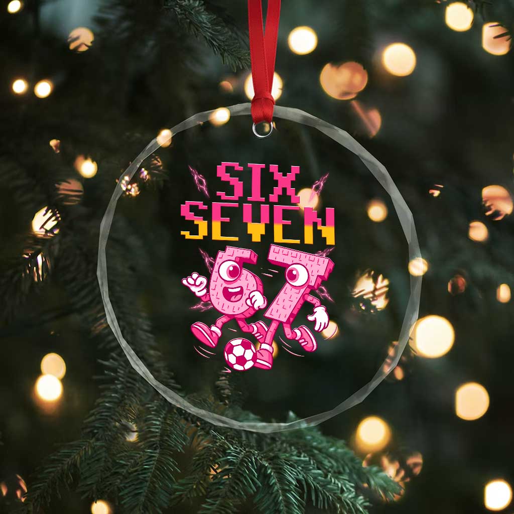 Funny Gen Z Alpha Gift Crystal Glass Ornament Six Seven Meme Soccer Lover TS12 Print Your Wear