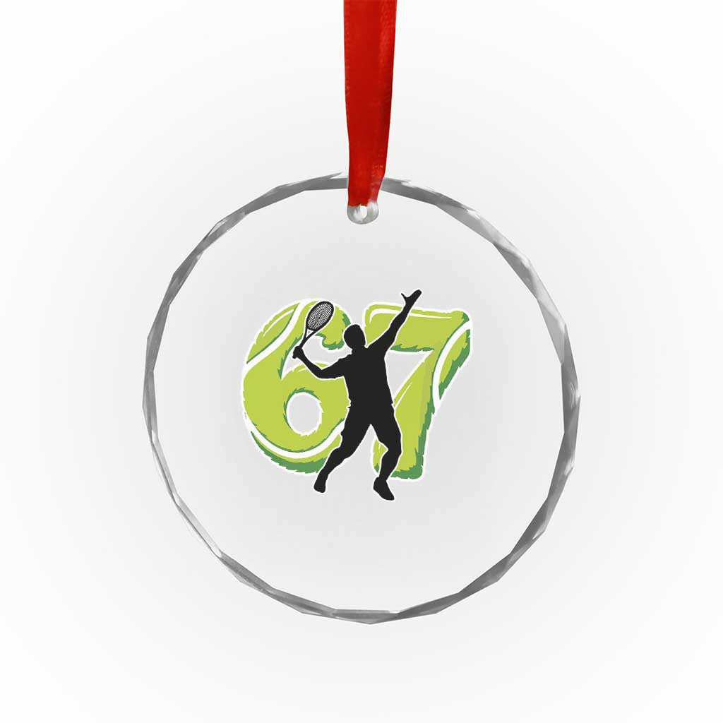 Funny Gen Z Alpha Gift Crystal Glass Ornament Six Seven Meme Tennis Lover TS12 Print Your Wear