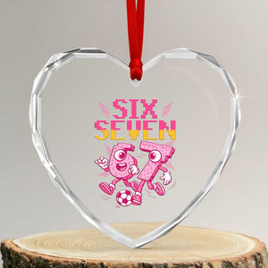 Funny Gen Z Alpha Gift Heart Crystal Glass Ornament Six Seven Meme Soccer Lover TS12 Transparent Glass 3'' Heart Print Your Wear