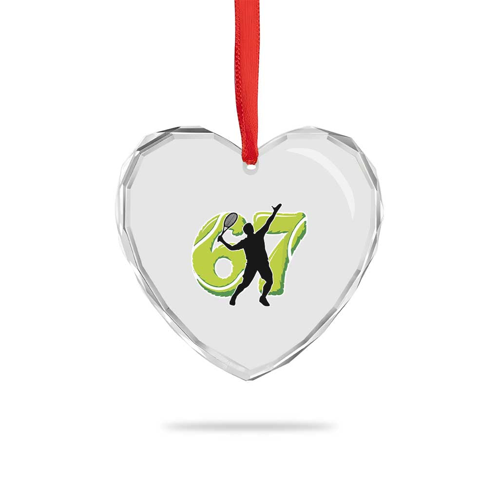 Funny Gen Z Alpha Gift Heart Crystal Glass Ornament Six Seven Meme Tennis Lover TS12 Print Your Wear