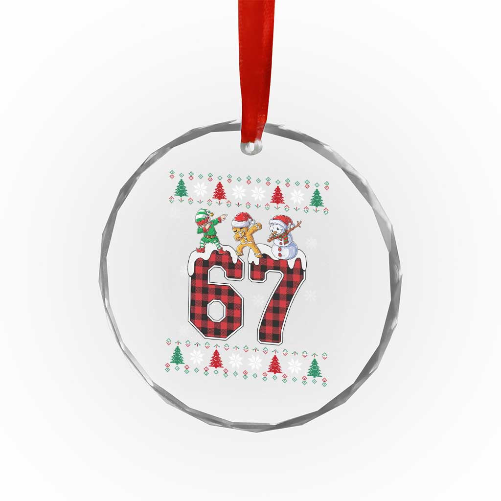 Funny Gen Z Alpha Ugly Xmas Gift Crystal Glass Ornament Gingerbread Snowman Elf Dabbing TS12 Print Your Wear