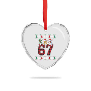 Funny Gen Z Alpha Ugly Xmas Gift Heart Crystal Glass Ornament Gingerbread Snowman Elf Dabbing TS12 Print Your Wear