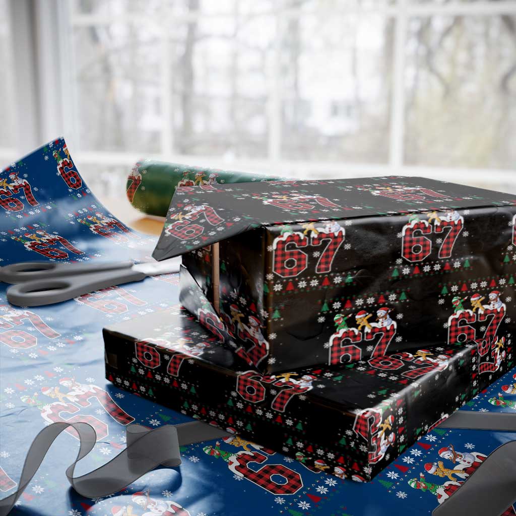 Funny Gen Z Alpha Ugly Xmas Gift Wrapping Paper Roll Gingerbread Snowman Elf Dabbing TS12 Black Print Your Wear