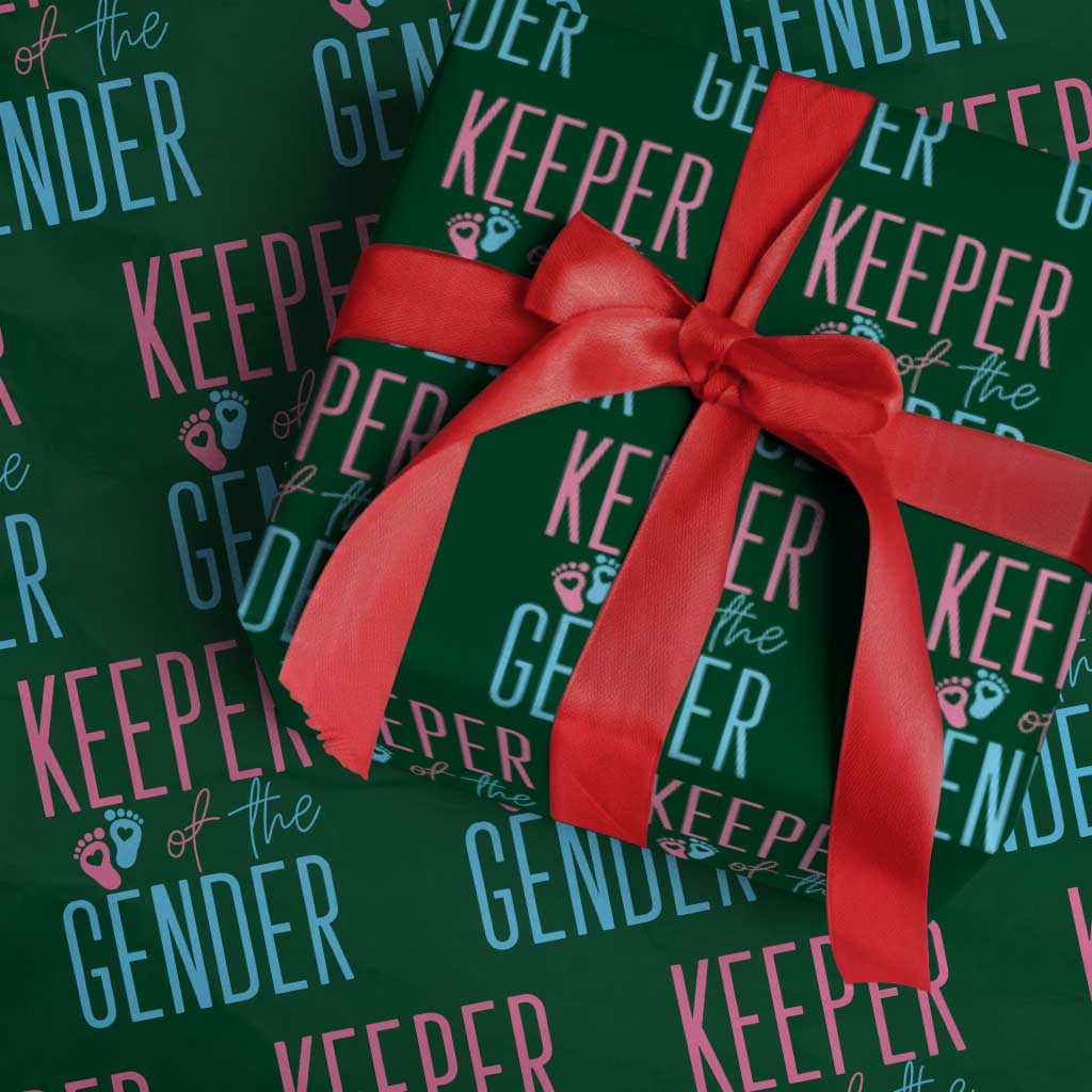 Funny Gender Reveal Party Wrapping Paper Roll Keeper Of The Gender