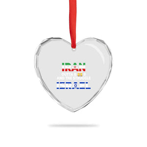 Funny Geopolitical Satire Iran Outta Beer Israel Struggle Heart Crystal Glass Ornament