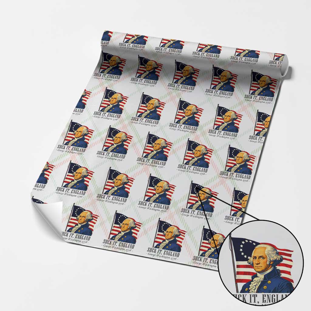 Funny George Washington 1776 Wrapping Paper Roll 4th July Suck-It England TS14 Christmas Plaid Print Your Wear