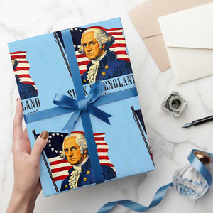 Funny George Washington 1776 Wrapping Paper Roll 4th July Suck-It England TS14 Light Blue Print Your Wear