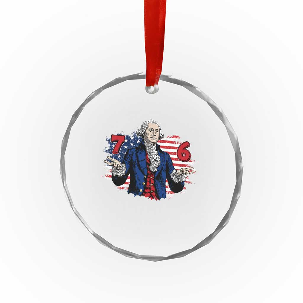 Funny George Washington 67 Crystal Glass Ornament Six Seven Meme Gen Alpha Slang TS11 Print Your Wear