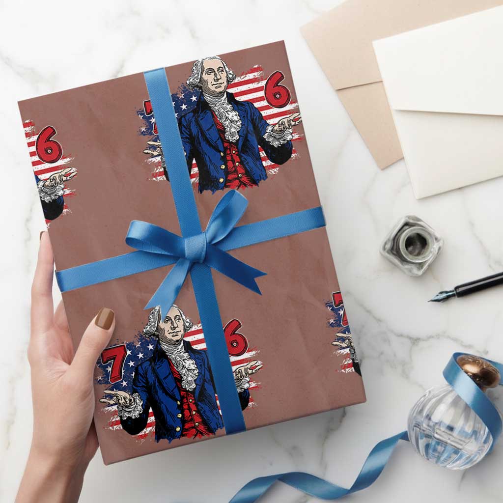 Funny George Washington 67 Wrapping Paper Roll Six Seven Meme Gen Alpha Slang TS11 Mocha Print Your Wear