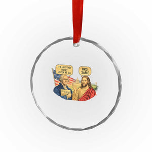 Funny George Washington and Jesus Conversation Crystal Glass Ornament Patriotic Commentary Historical Icons TS02 Print Your Wear