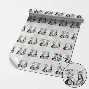 Funny George Washington and Jesus Satire Wrapping Paper Roll Political Commentary Founding Fathers and Faith TS02 Christmas Plaid Print Your Wear